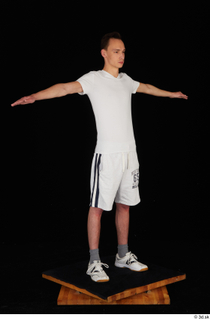  Johnny Reed dressed grey shorts sneakers sports standing t poses white t shirt whole body 0008.jpg